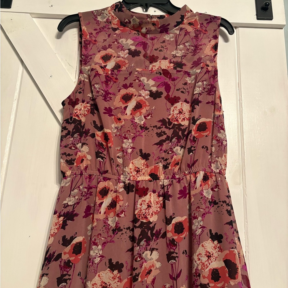 Lulu's Floral Midi Dress - Pink and Purple - Picture 3 of 9